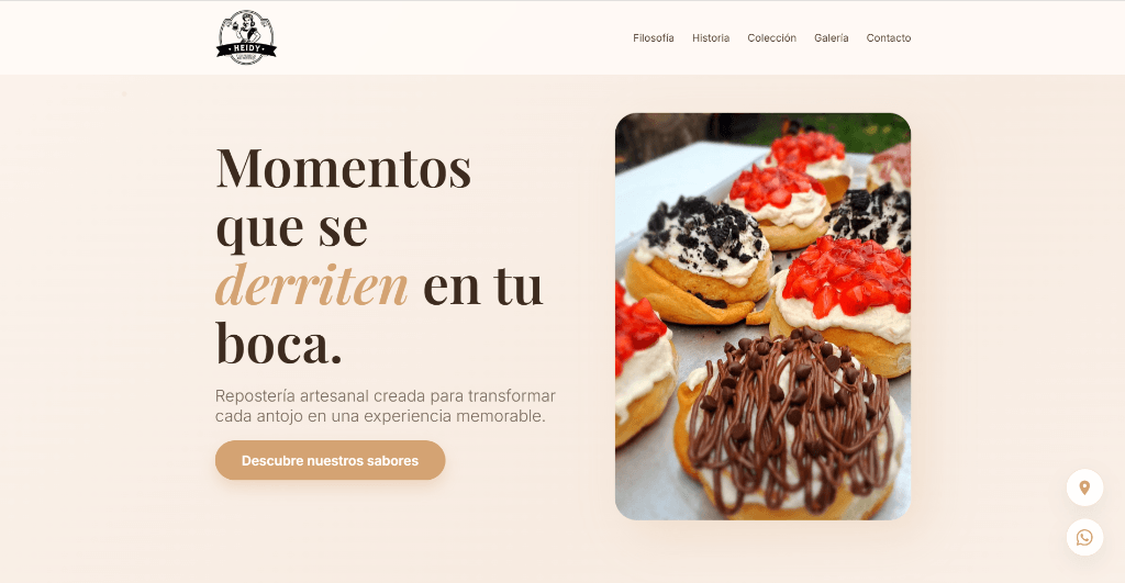 Preview del proyecto Heidy Su Fábrica de Postres